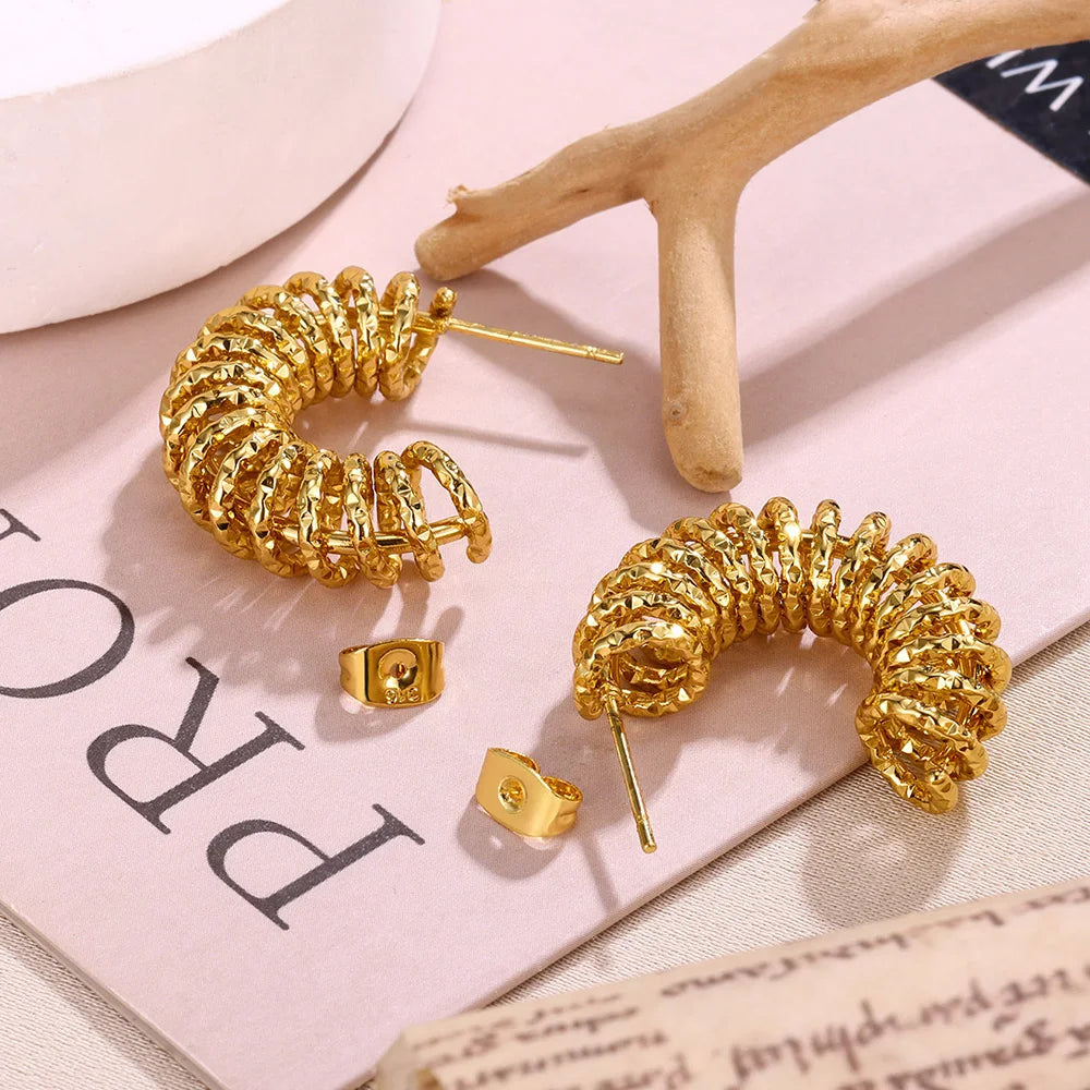 Vintage Springs C-Coil Earrings